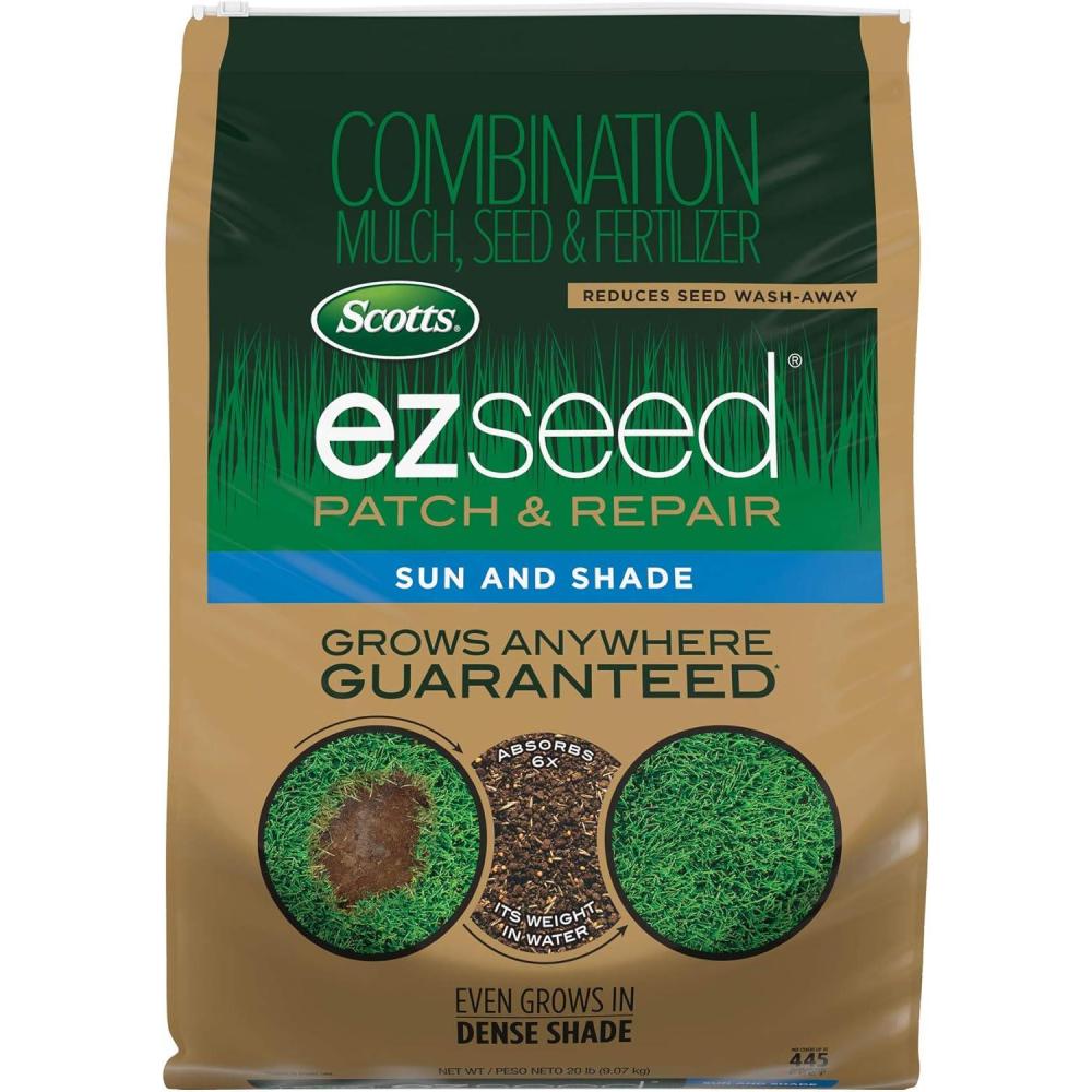 image:imageScotts EZ Seed Patch amp Repair for Sun and Shade Combination Mulch Sun and Shade Grass Seed and Fertilizer for Bare Spots and Repair Grows Anywhere 20 lbs20 lb