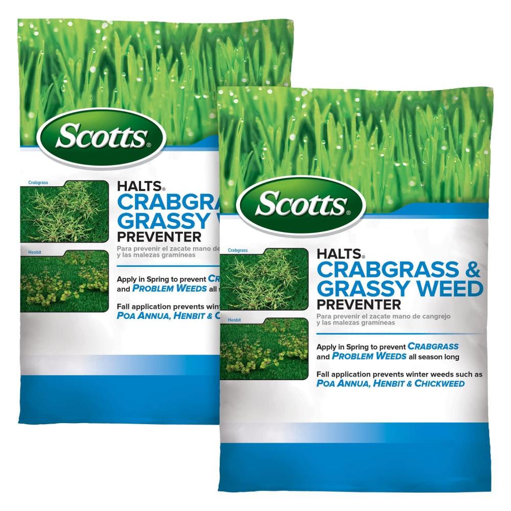 image:imageScotts Halts Crabgrass amp Grassy Weed Preventer PreEmergent Weed Killer for Lawns For Up To 5000 sq ft of Lawn Care 1006 lb10 000 sq ft 2Pack