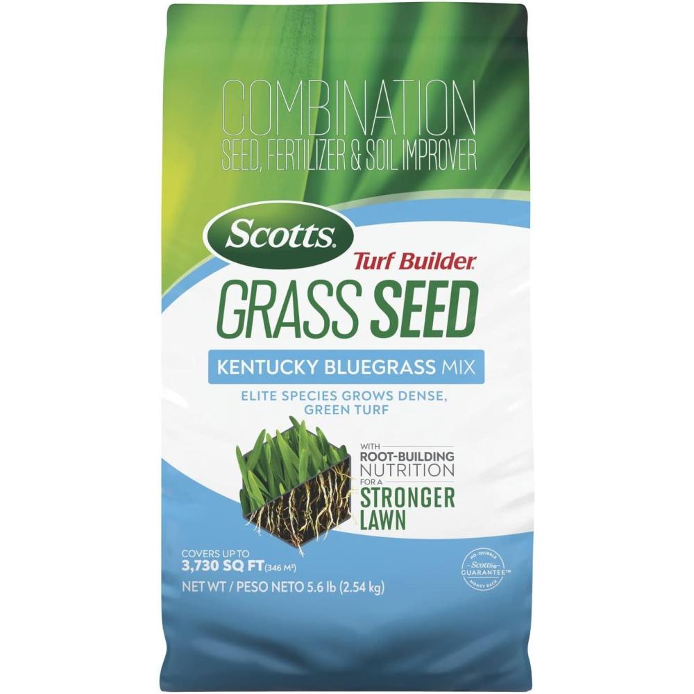 image:imageScotts Turf Builder Grass Seed Kentucky Bluegrass Mix with Fertilizer and Soil Improver Grows Dense Green Turf 56 lbs56 lb