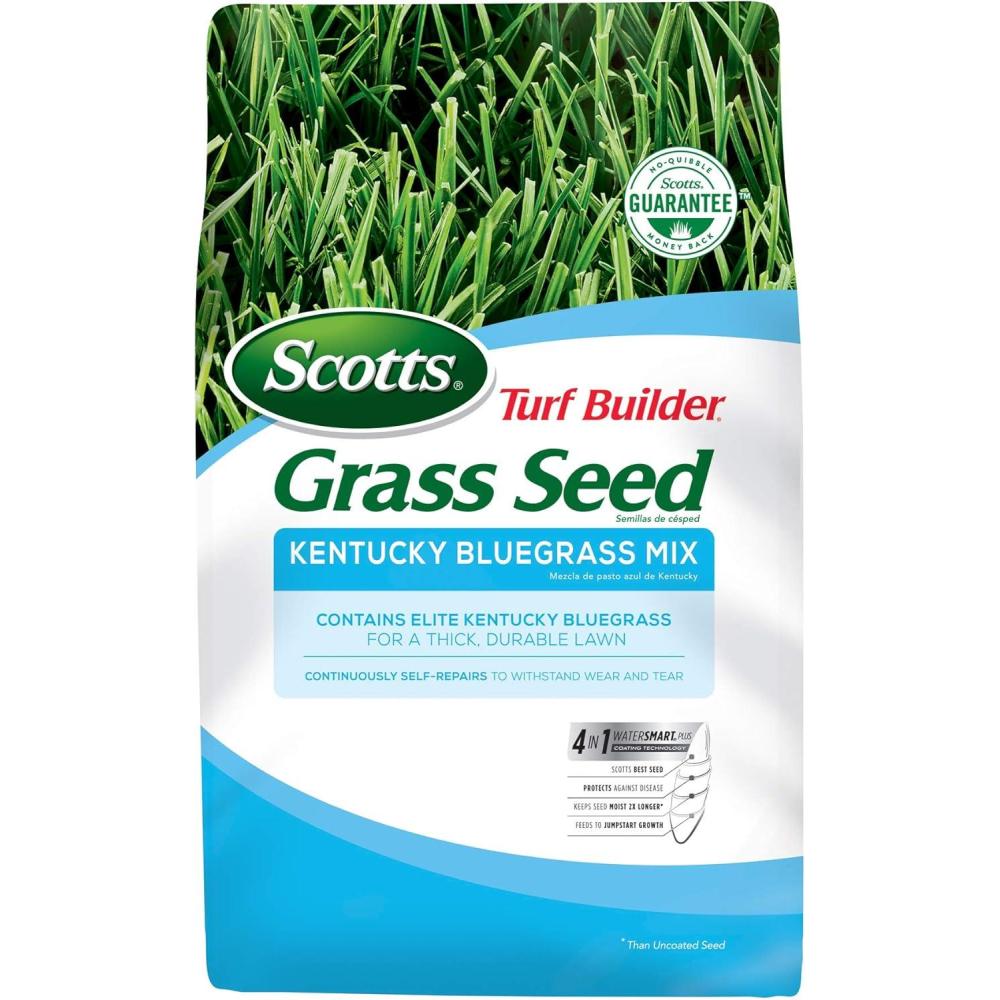image:imageScotts Turf Builder Grass Seed Kentucky Bluegrass Mix with Fertilizer and Soil Improver Grows Dense Green Turf 56 lbs7 lb