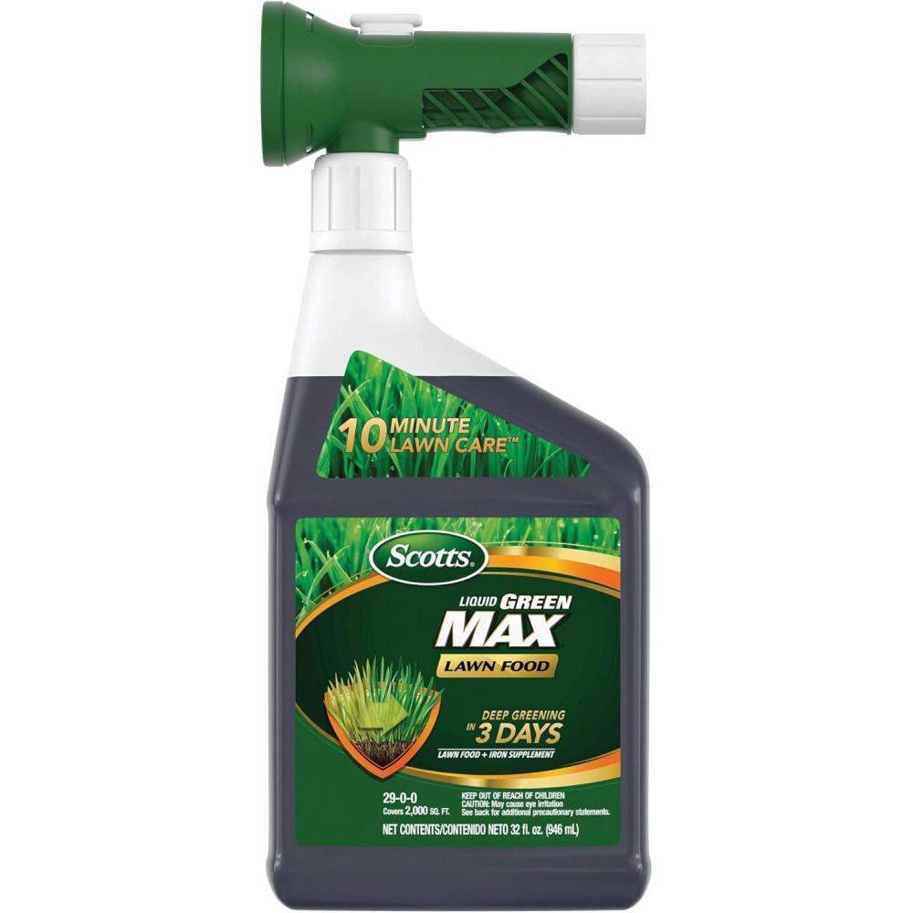 image:imageScotts Turf Builder Liquid Lawn Food Plus Weed Control Weed and Feed Spray Controls Dandelions Clover and Others as Listed 32 fl ozGreen Max Lawn Food
