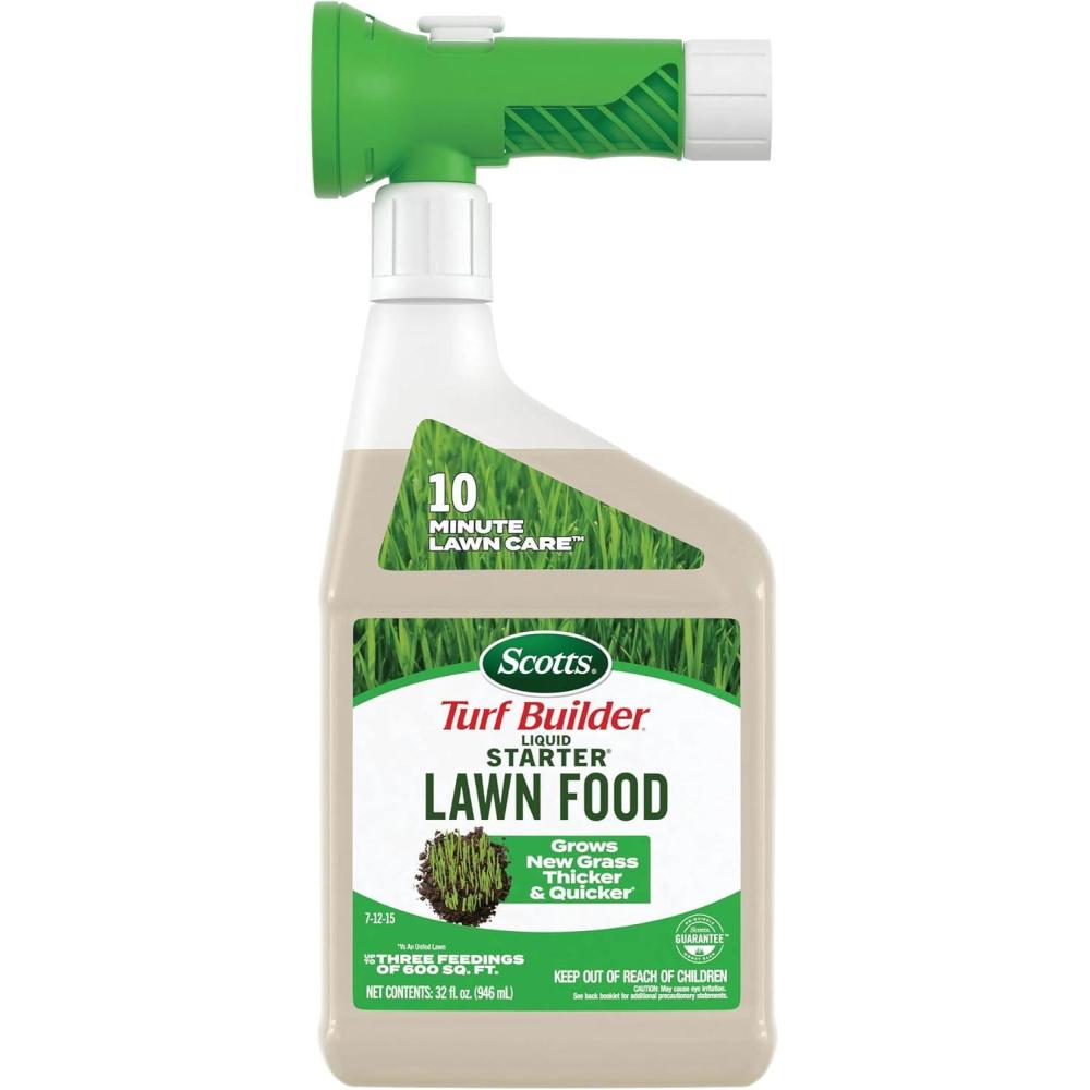 image:imageScotts Turf Builder Liquid Lawn Food Plus Weed Control  Weed and Feed Spray Controls Dandelions Clover and Others as Listed 32 fl ozStarter Lawn Food
