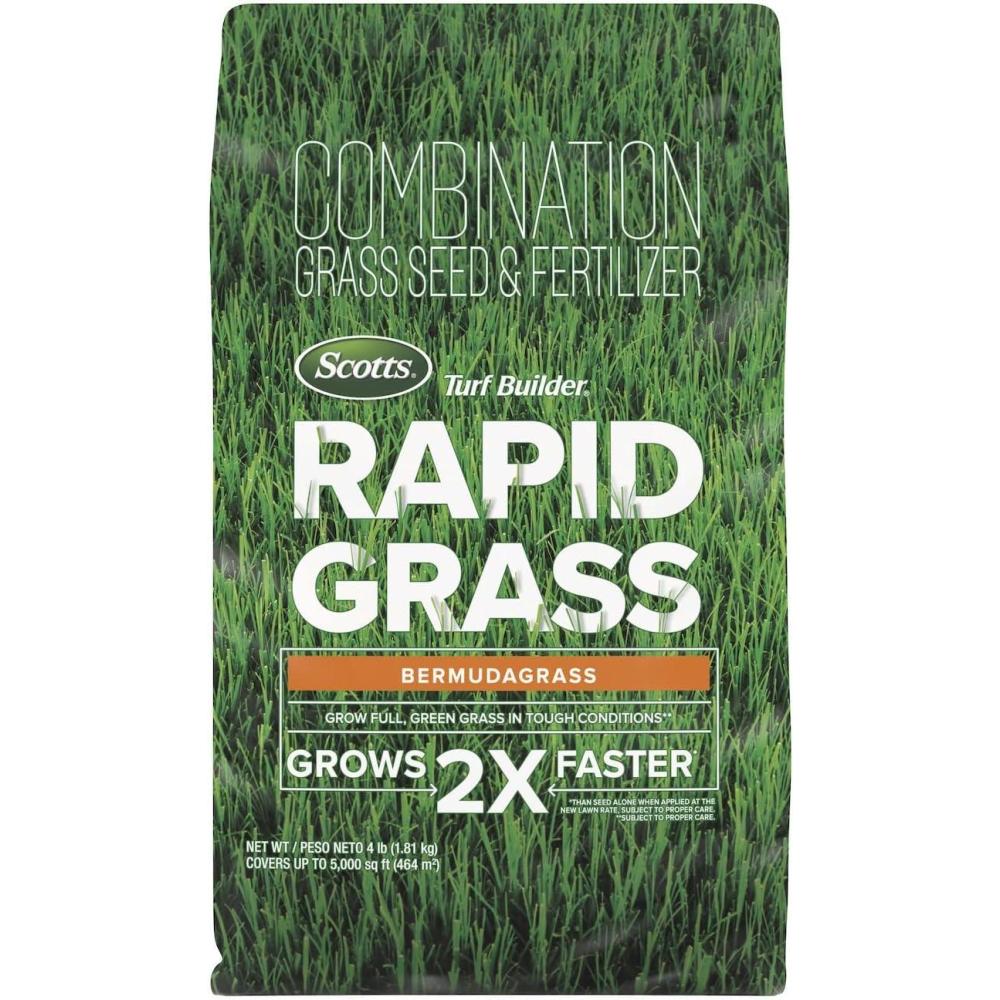 image:imageScotts Turf Builder Rapid Grass Bermudagrass Combination Grass Seed and Fertilizer Grows Full Green Grass 4 lbs4 lb