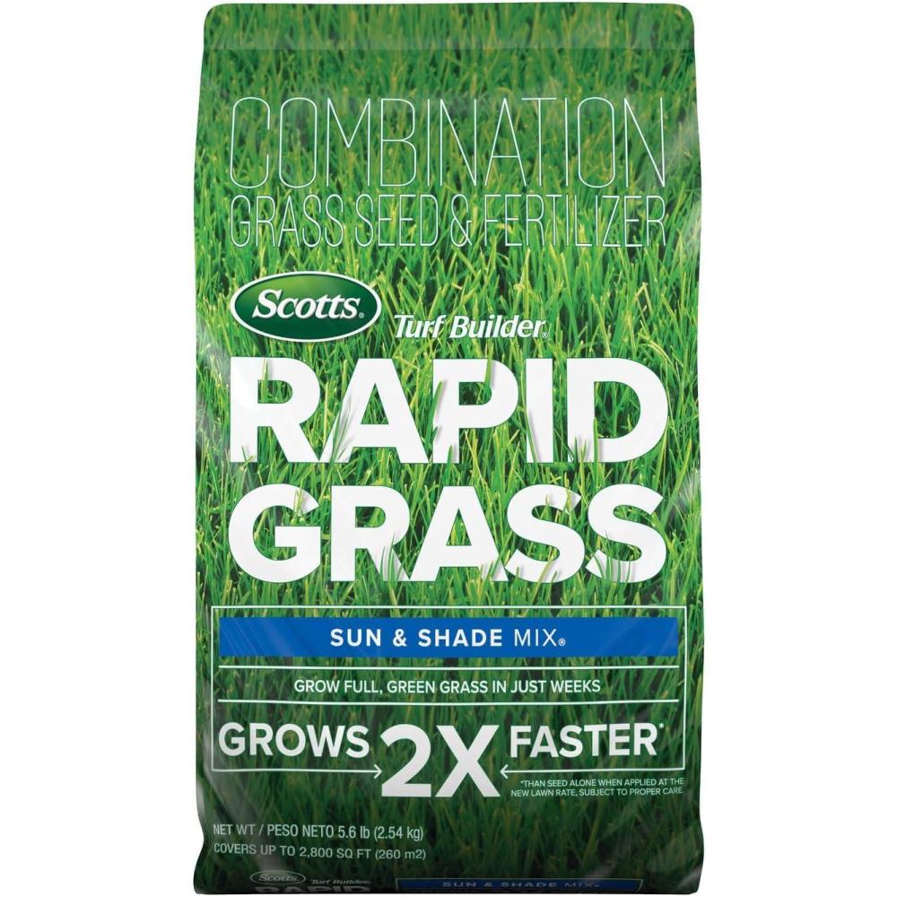 image:imageScotts Turf Builder Rapid Grass Sun and Shade Mix Combination Grass Seed and Fertilizer Grows Green Grass in Just Weeks 16 lbs56 LBS