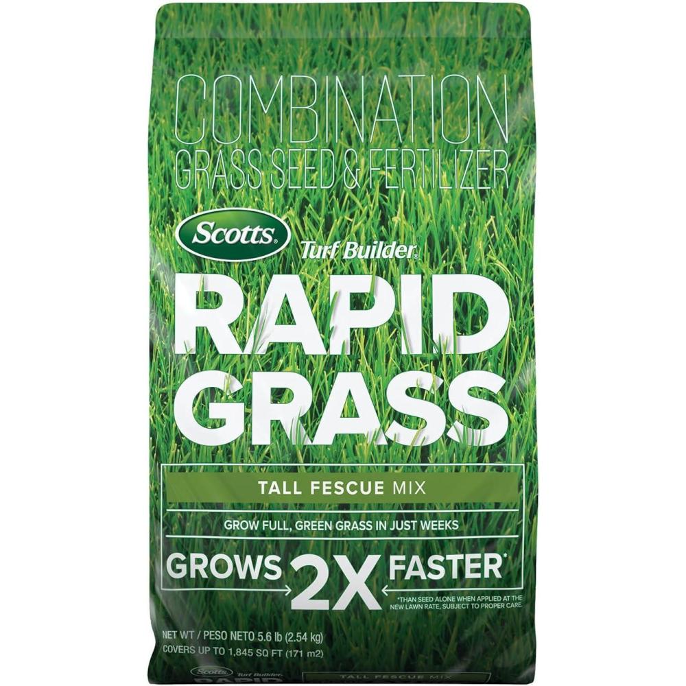 image:imageScotts Turf Builder Rapid Grass Tall Fescue Mix  Combination Grass Seed and Fertilizer for Lawns Lawn Seed That Grows in Just Weeks 16 lbs56 lb