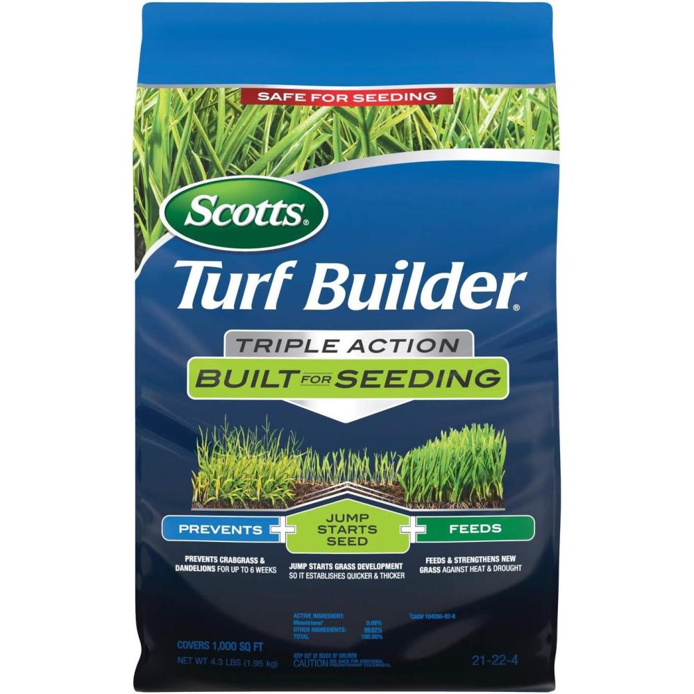 image:imageScotts Turf Builder Triple Action Built For Seeding Weed Preventer and Fertilizer for New Lawns 4000 sq ft 172 lbs1 000 sq ft