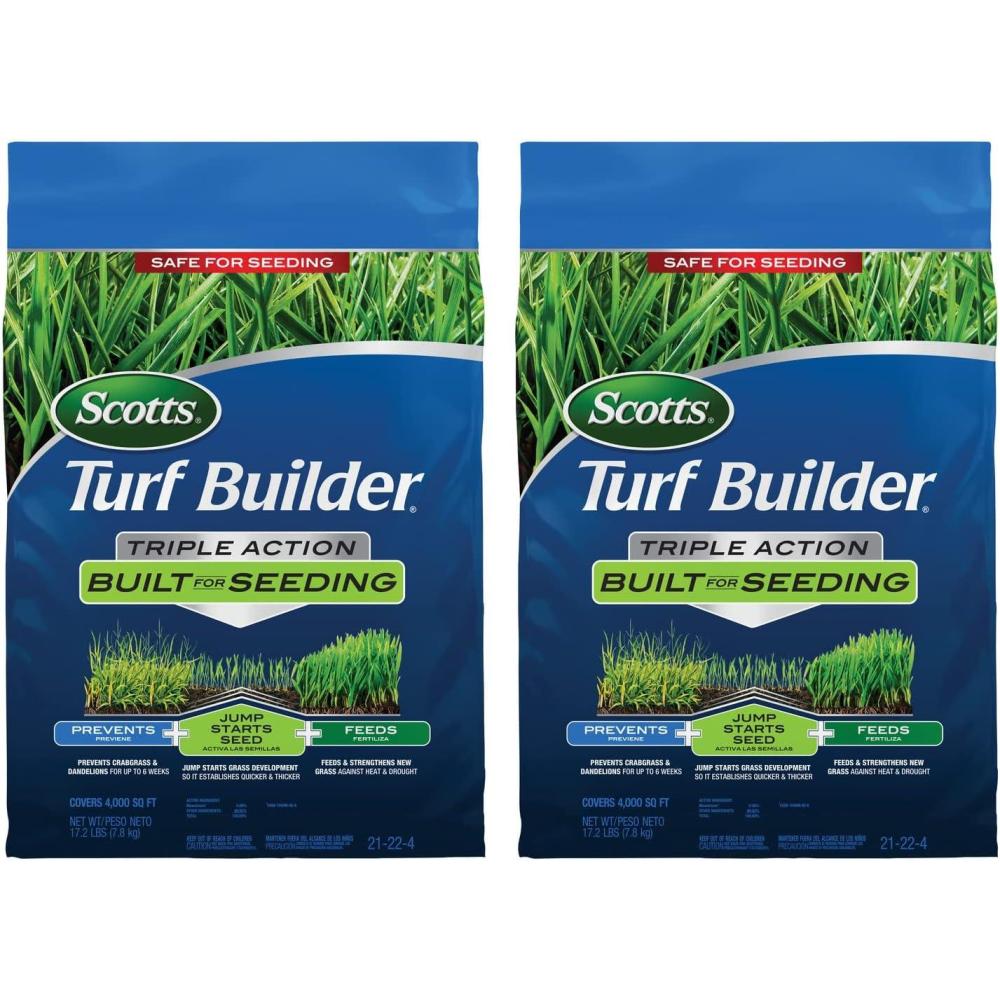 image:imageScotts Turf Builder Triple Action Built For Seeding Weed Preventer and Fertilizer for New Lawns 4000 sq ft 172 lbs4 000 sq ft