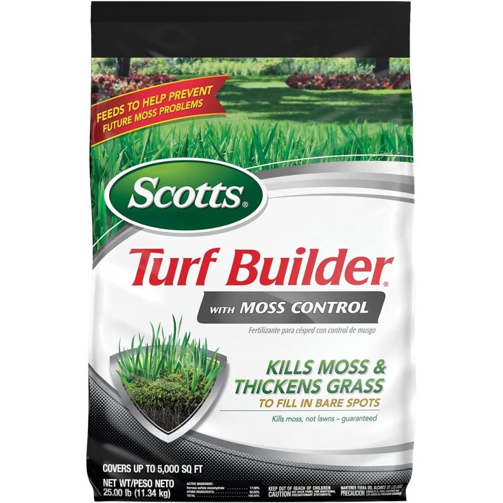 image:imageScotts Turf Builder Triple Action for Moss Control Moss Killer and Lawn Fertilizer Covers Up to 8000 sq ft 40 lbs5 000 sq ft