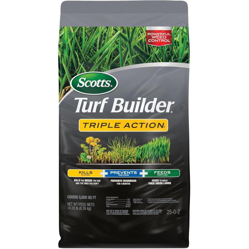 image:imageScotts Turf Builder Triple Action1 Combination Weed Control Weed Preventer and Fertilizer 2502 5000 sq ft 1410 lbs