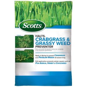 Scotts Halts Crabgrass & Grassy Weed Preventer – Pre-Emergent Weed Killer for Lawns, For Up To 5,000 sq. ft. of Lawn Care, 10.06 lb.(10 000 sq ft)