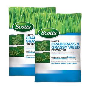 Scotts Halts Crabgrass & Grassy Weed Preventer – Pre-Emergent Weed Killer for Lawns, For Up To 5,000 sq. ft. of Lawn Care, 10.06 lb.(5 000 sq. ft. (2-Pack))