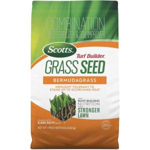 Scotts Turf Builder Grass Seed Bermudagrass with Fertilizer and Soil Improver, Drought-Tolerant, 1 lb.(8 lb.)