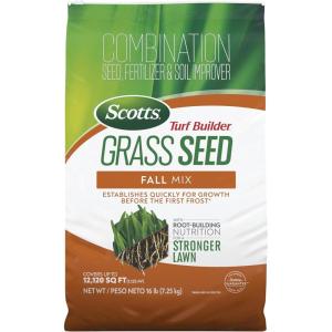 Scotts Turf Builder Grass Seed Fall Mix, Grass Seed Mix with Fertilizer and Soil Improver, 16 lbs.(16 lb)