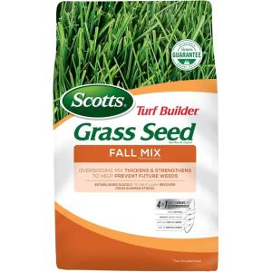 Scotts Turf Builder Grass Seed Fall Mix, Grass Seed Mix with Fertilizer and Soil Improver, 16 lbs.(3 lb.)