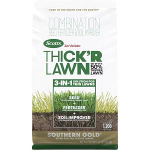 Scotts Turf Builder Grass Seed Southern Gold Mix for Tall Fescue Lawns with Fertilizer and Soil Improver, 5.6 lbs.(12 lb.)