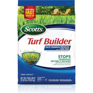 Scotts Turf Builder Halts Crabgrass Preventer with Lawn Food – Pre-Emergent Weed Killer, Lawn Fertilizer, 5,000 sq. ft., 13.35 lb(14 000 sq. ft.)