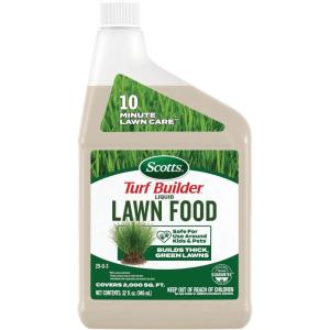 Scotts Turf Builder Liquid Lawn Food Plus Weed Control – Weed and Feed Spray, Controls Dandelions, Clover, and Others as Listed, 32 fl. oz.(Lawn Food Refill)