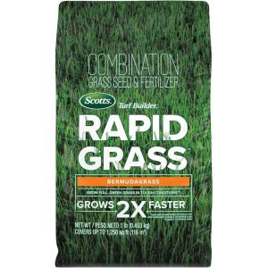 Scotts Turf Builder Rapid Grass Bermudagrass, Grass Seed with Fertilizer for Full, Green Grass in Tough Conditions, 1 lb.