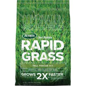 Scotts Turf Builder Rapid Grass Tall Fescue Mix – Combination Grass Seed and Fertilizer for Lawns, Lawn Seed That Grows in Just Weeks, 16 lbs.(16 lb.)