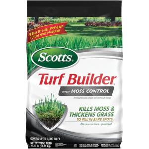 Scotts Turf Builder Triple Action for Moss Control, Moss Killer and Lawn Fertilizer, Covers Up to 8,000 sq. ft., 40 lbs.(5 000 sq. ft.)