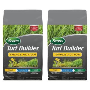 Scotts Turf Builder Triple Action1 – Weed Killer, Crabgrass Preventer, Lawn Fertilizer, 4,000 sq. ft. (2-Pack)(8 000 sq. ft.)