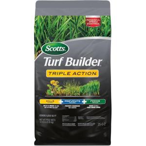 Scotts Turf Builder Triple Action1, Combination Weed Control, Weed Preventer, and Fertilizer, 25-0-2, 5,000 sq. ft., 14.10 lbs.