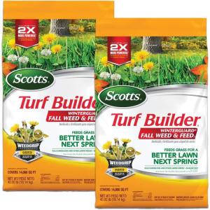 Scotts Turf Builder WinterGuard Fall Weed & Feed3, Weed Killer Plus Fall Fertilizer, 4,000 sq. ft., 11.43 lbs.(5 000 sq. ft. (2-Pack))