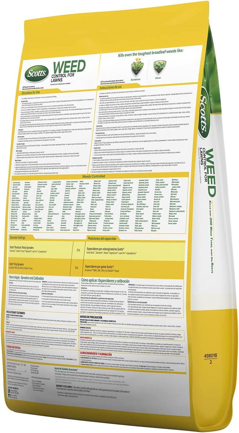 image:imageScotts Weed Control for Lawns Weed Killer Kills Over 200 Weed Types Including Dandelion and Clover 5000 sq ft 14 lbs