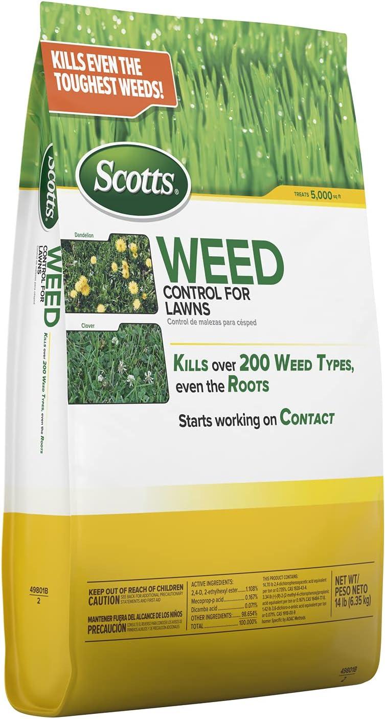 image:imageScotts Weed Control for Lawns Weed Killer Kills Over 200 Weed Types Including Dandelion and Clover 5000 sq ft 14 lbs