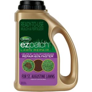 Scotts EZ Patch Lawn Repair For St. Augustine Lawns, Ready-to-use Mulch and Fertilizer, Repairs St. Augustinegrass, Covers up to 85 sq. ft., 3.75 lbs.(1 Pack)