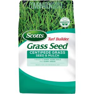 Scotts Turf Builder Centipede Grass Seed & Mulch, Grows a Thick, Low-Maintenance Lawn, 5 lbs.(2 000 sq. ft.)