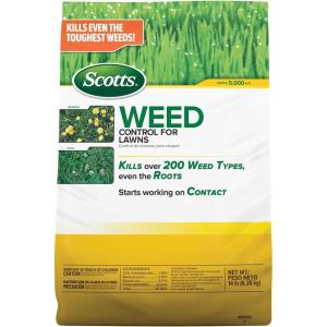 Scotts Weed Control for Lawns, Weed Killer, Kills Over 200 Weed Types Including Dandelion and Clover, 5,000 sq. ft., 14 lbs.