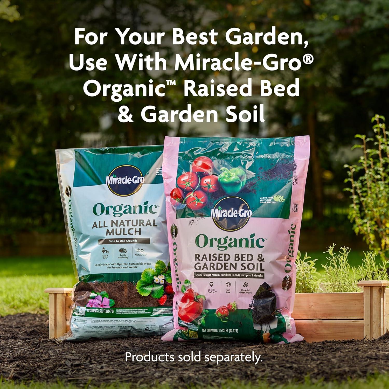 image:imageMiracleGro Organic All Natural Mulch for Landscaping  Bagged and Shredded OMRI Listed 15 cu ft 80Bag Pallet