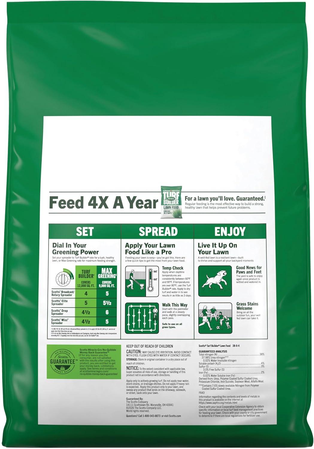 image:imageScotts Turf Builder Lawn Food 379 lbs 3804 Granular Fertilizer for All Grass Types Covers up to 12000 sq ft