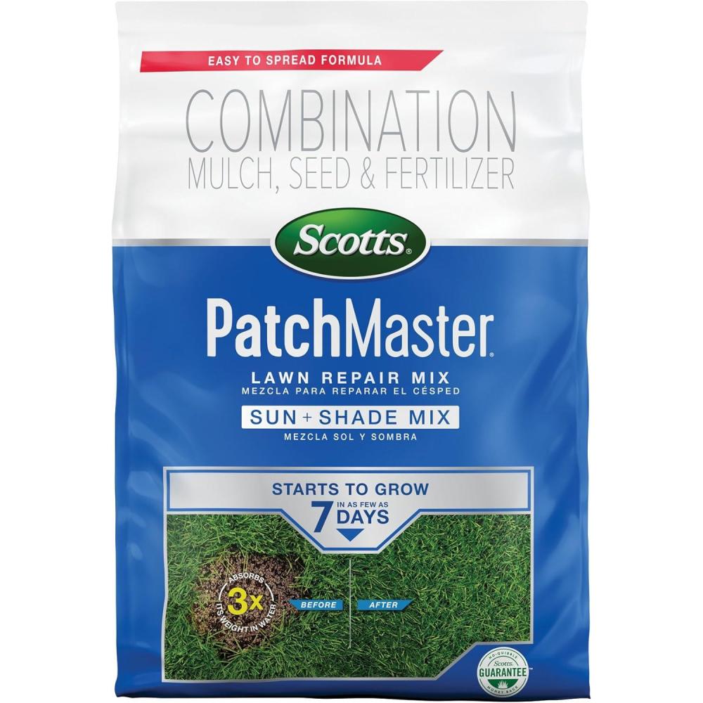 image:imageScotts PatchMaster Lawn Repair Mix Sun  Shade Mix Combination Grass Seed Fertilizer and Mulch 475 lbs475 lb