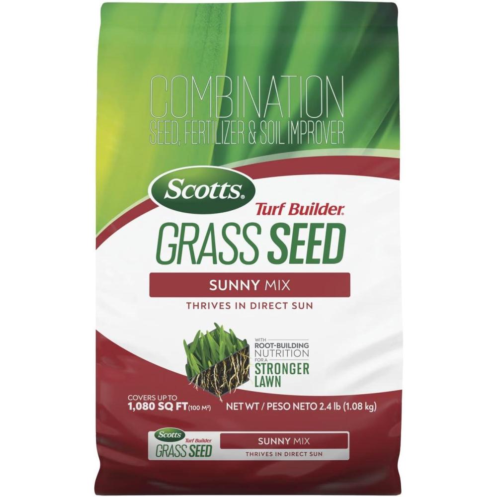 image:imageScotts Turf Builder Grass Seed Sunny Mix with Fertilizer and Soil Improver Thrives in Direct Sun 24 lbs24 lb