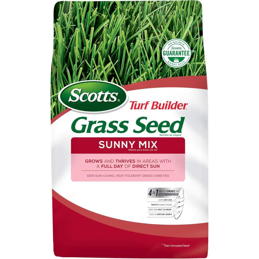 image:imageScotts Turf Builder Grass Seed Sunny Mix with Fertilizer and Soil Improver Thrives in Direct Sun 24 lbs3 lb