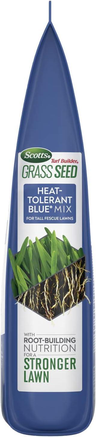 image:imageScotts Turf Builder Grass Seed HeatTolerant Blue Mix for Tall Fescue Lawns Grass Seed Plus Lawn Fertilizer and Soil Improver Covers Up to 1400 sq ft 56 lb56 lb